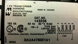 Hammond 143206 Single Phase 60HZ Transformer 150 Va