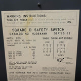 Square D HU364AWK 600V 200A Safety Switch Non Fusible Type 3 3R 12