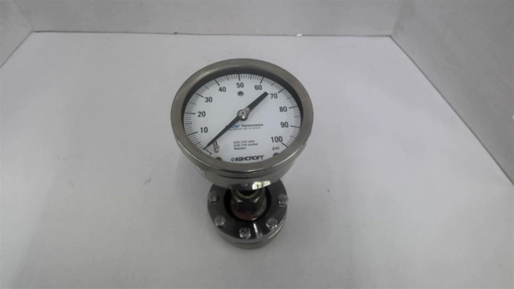 Ashcroft 205 In Line Diaphragm Seal 0-100Psi Pressure Gauge