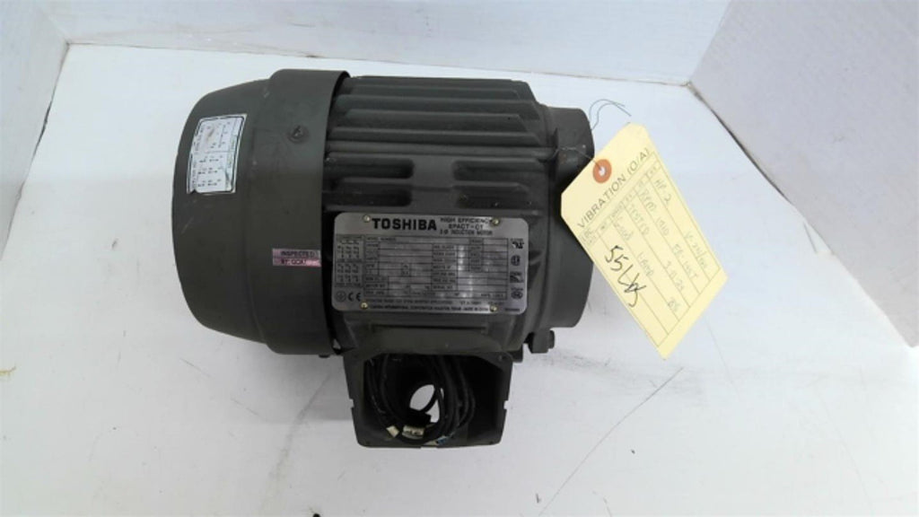 Toshiba 0024FTSA21A-P 2HP AC Motor 1800RPM 4P 3PH 145T 230/450V TEFC 60HZ