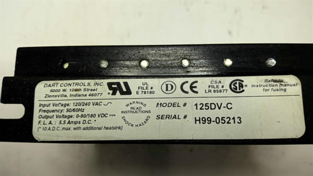 Dart Controls 125DV-C Speed Control 50/60HZ 5.5A 125V