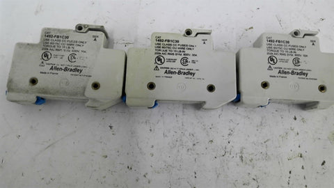 Allen-Bradley 1492-FB1C30 Fuse Holder 30 Amp 600 Volts Lot of 3
