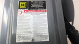 Square D H363AWK Fusible Safety Switch 100 Amp 600 Vac