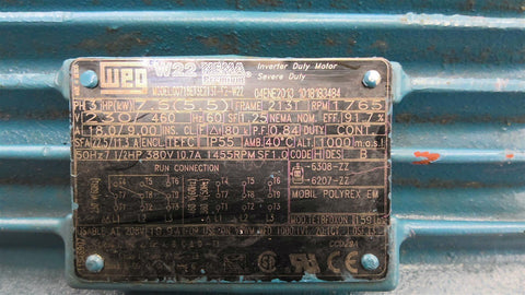 WEG 00718ET3213T 7.5 HP AC Motor 1800 RPM 4 P 3 PH 213T 230/460 V TEFC 60 HZ