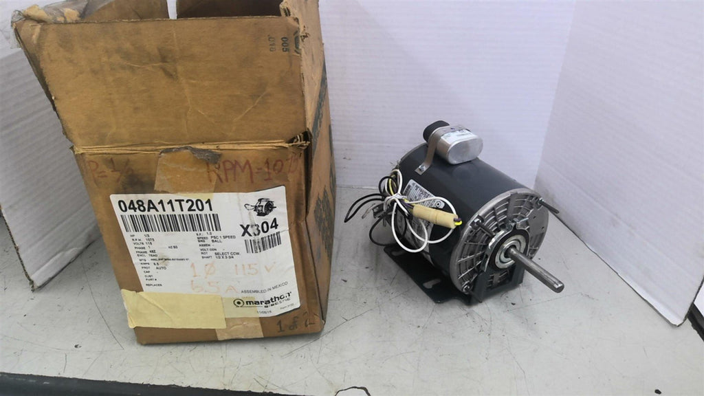 Marathon 48A11T201K 1/3Hp AC 1200Rpm 6P Single Phase 48Z 115V TEAO 60Hz