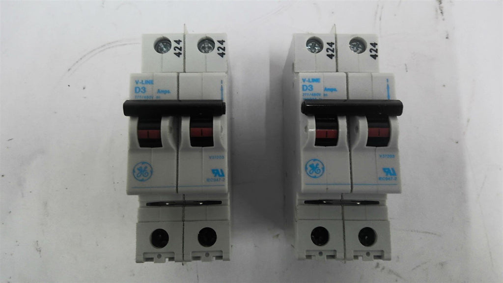 GE V-Line D3 277/480 Volts Circuit Breaker Lot Of 2