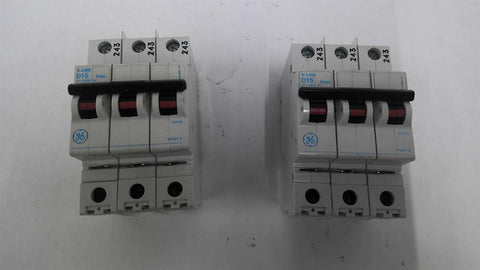 GE V-Line D15 Circuit Breaker 15 Amp 277/480 Volts Lot Of 2