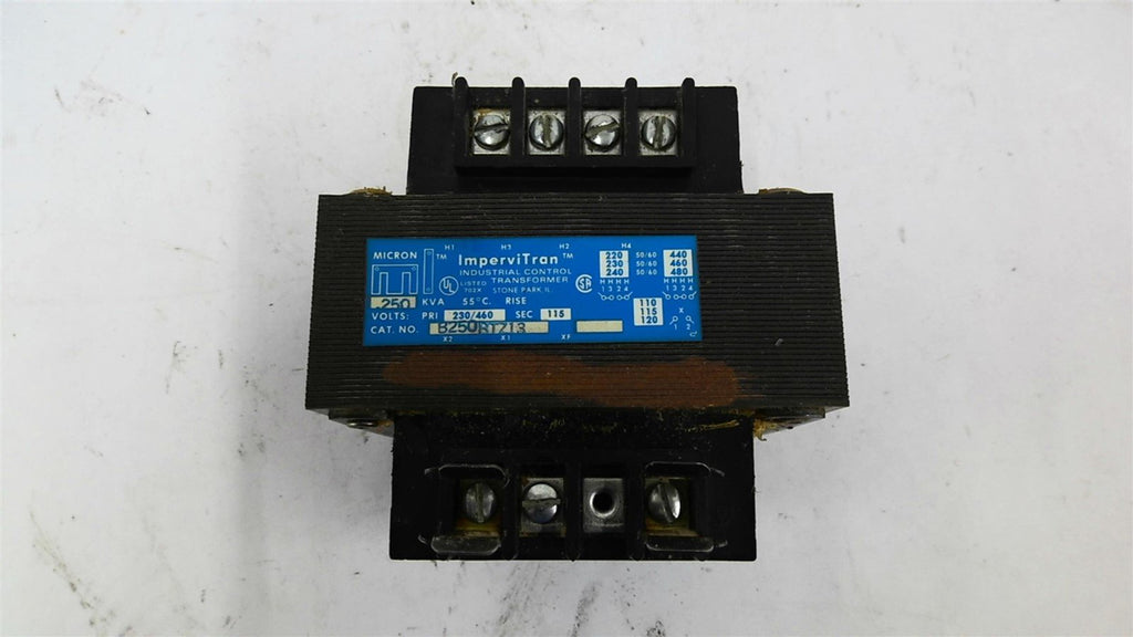 Micron B250BTZ13 ImperviTran .250 KVA Control Transformer 240 480 Pri 120 SEc V