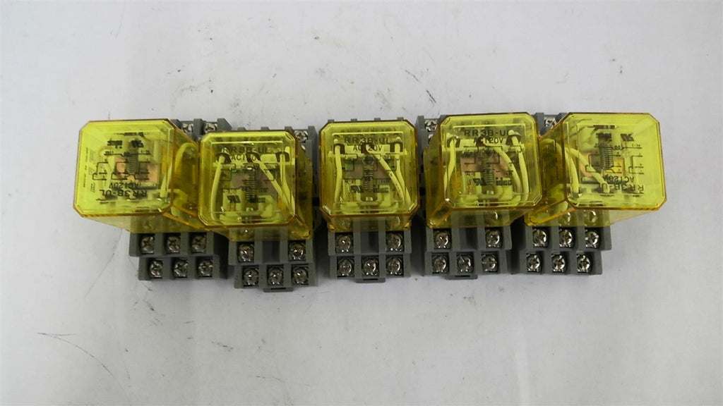 IDEC RR3B-UL Relay 120 Volt with Base Lot of 5