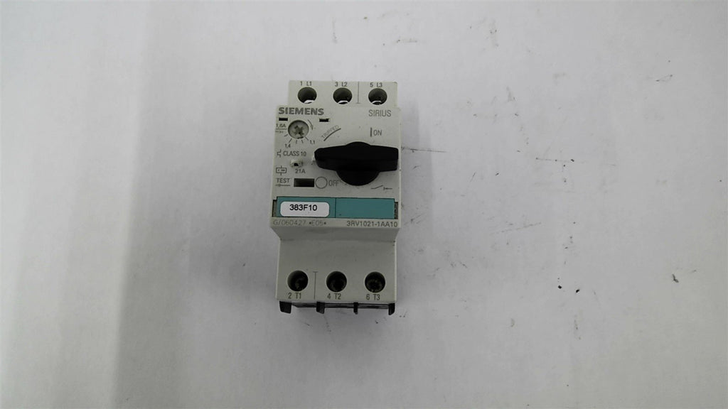 Siemens 3RV1021-1AA10 Motor Starter 1.6 Amp