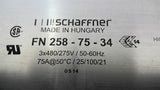Schaffner FN258-75-34 Power Line Filter 3x480/275V/50-60 HZ