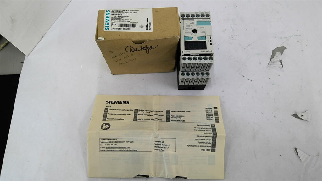 Siemens 3RS1040-1GD50 Temperature Monitoring Relay