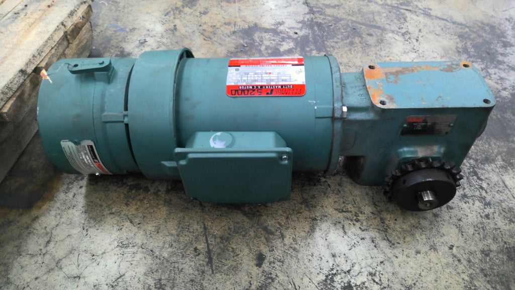 Reliance P56H3441U 3/4 Hp AC Gear Brake Motor 30:1 Ratio 3/4 HP 208-230/460-480