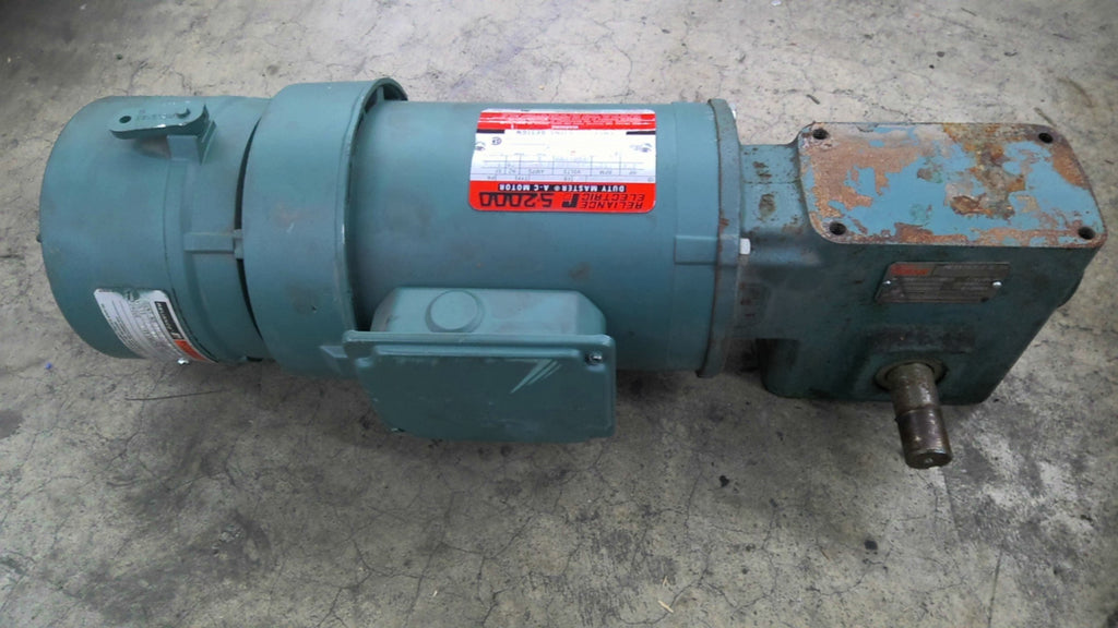 Reliance P56H3441U-SX 3/4Hp Gear Brake Motor 208-230/460 30:1 Ratio 1800 Rpm