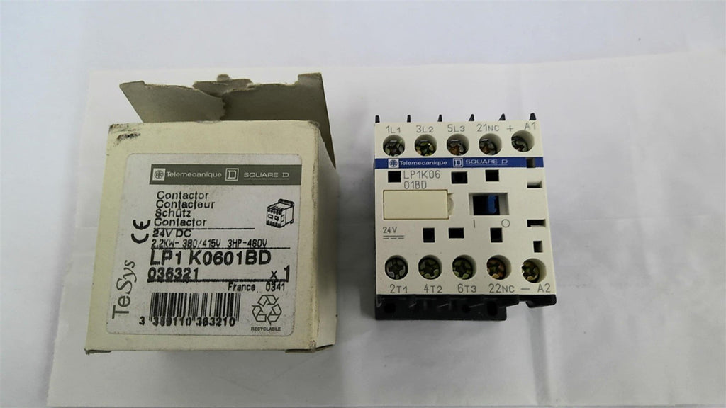 Telemecanique LP1K0601BD contactor 24 Vdc Coil 480 Volt 3 Hp