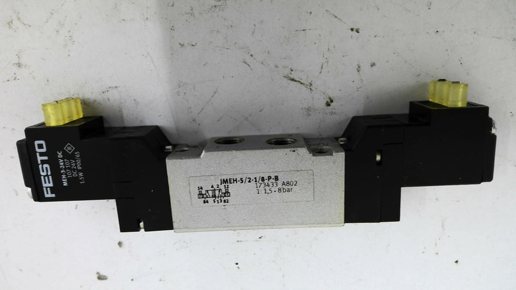 Festo MEH-5/2-1/8-P-B Solenoid Valve 24 Vdc Coil 1.5 Watt