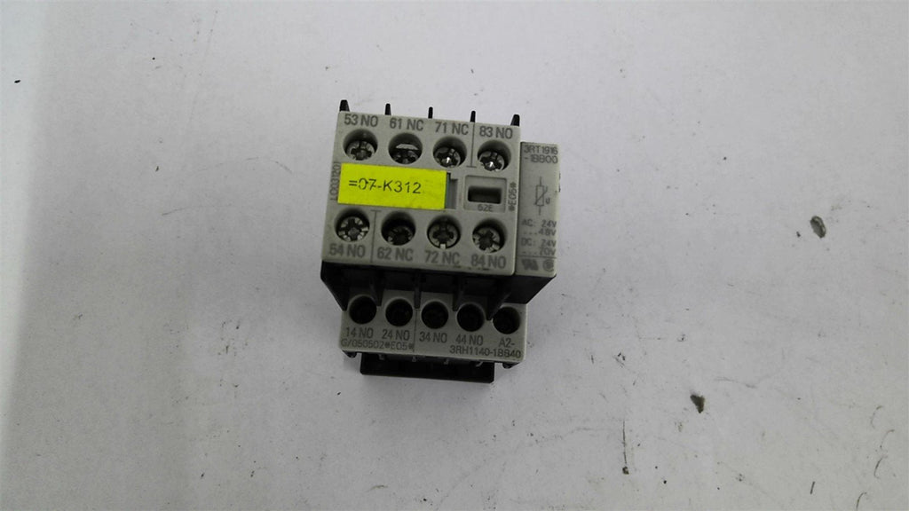Siemens 3EH1140-1BB40 Contactor 10 Amp 600 Volts with 3RH1911-1GA22