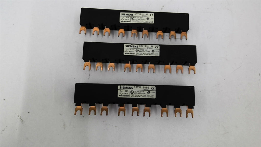 Siemens 3RV1915-1BB Busbar Lot of 3