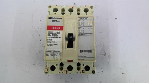 Cutler-Hammer HFD3100L Circuit Breaker 100Amp 3P
