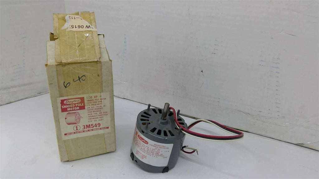 Dayton 3M549 1/30HP AC Motor 1000/1550 RPM Single Phase 115 V