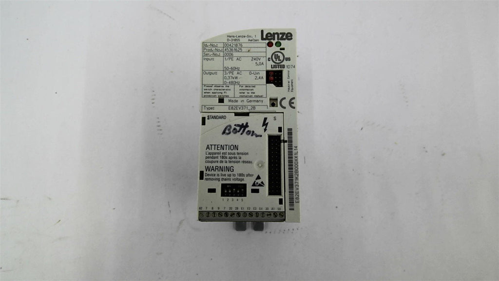 Lenze E82EV371_2B Drive 0.37 KW 480 HZ 2.4 Amps