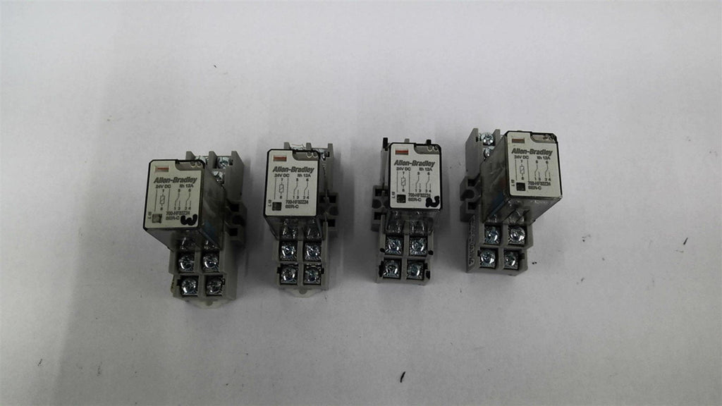 Allen-Bradley 700-HF32Z24 Relay 24 VDC 12 A With 700-HN116 Base Lot Of 4