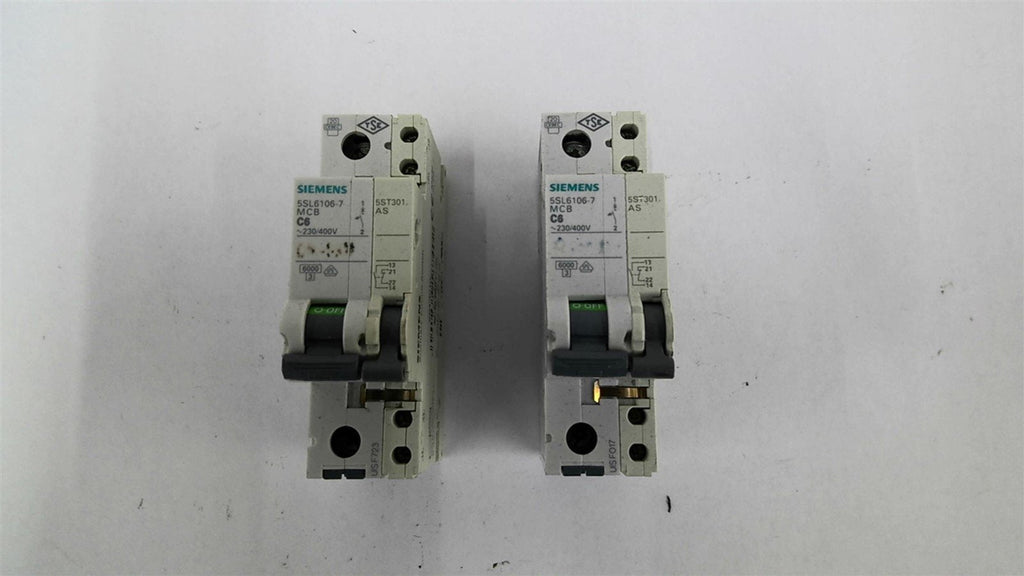 Siemens 5SL6106-7 Circuit Breaker Lot Of 2