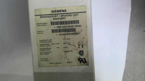 Siemens 6SE7023-2EA87-2DA0 Braking Unit Drive
