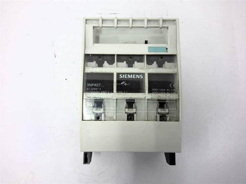 Siemens 3NP407 IEC 60947-3 Fuse Holder 160 Amp 12W