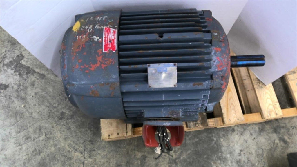 Westinghouse 15hp AC Motor 1200rpm 6p 3ph 324U 208-220/440v TEFC 60hz