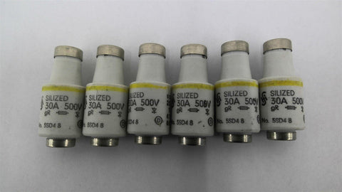 Silized 30A 500V Ceramic Bottle Fuse Lot Of 6