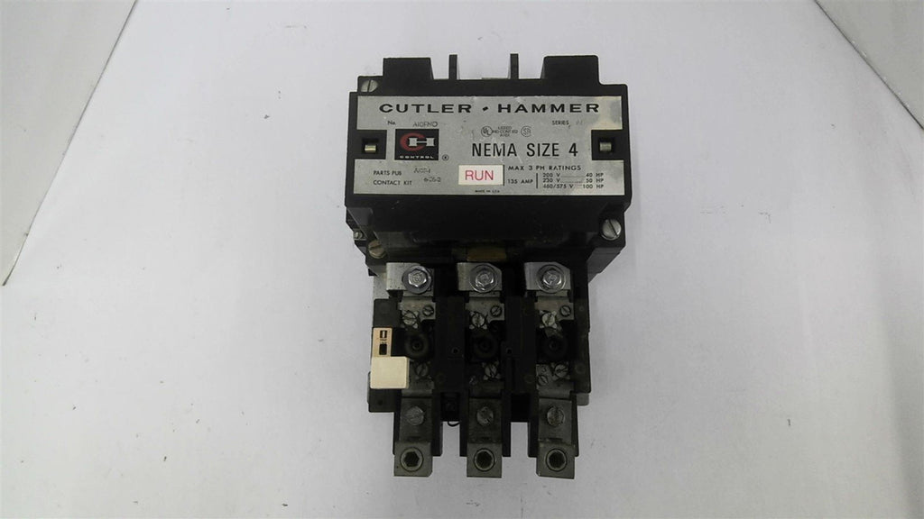 Cutler-Hammer A10FNO NEMA Size 4 Starter 460 Volt 100 Hp