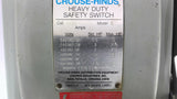 Crouse-Hinds HH361 Fusible Disconnect 240-600v 30amps