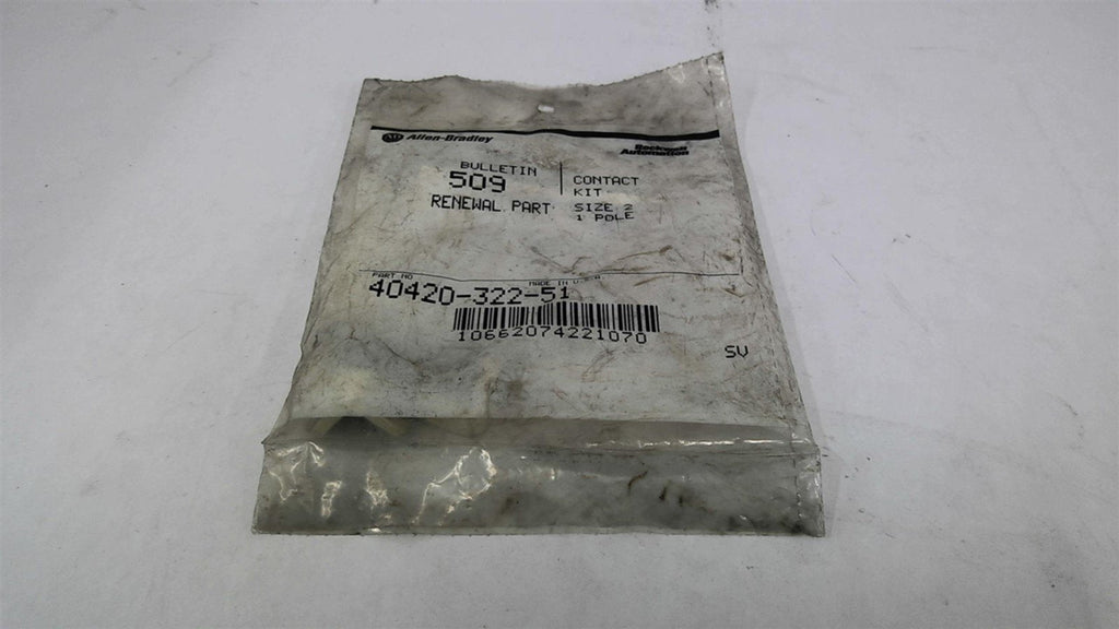 Allen Bradley 40420-322-51 Contact Kit Size 2 Single Pole