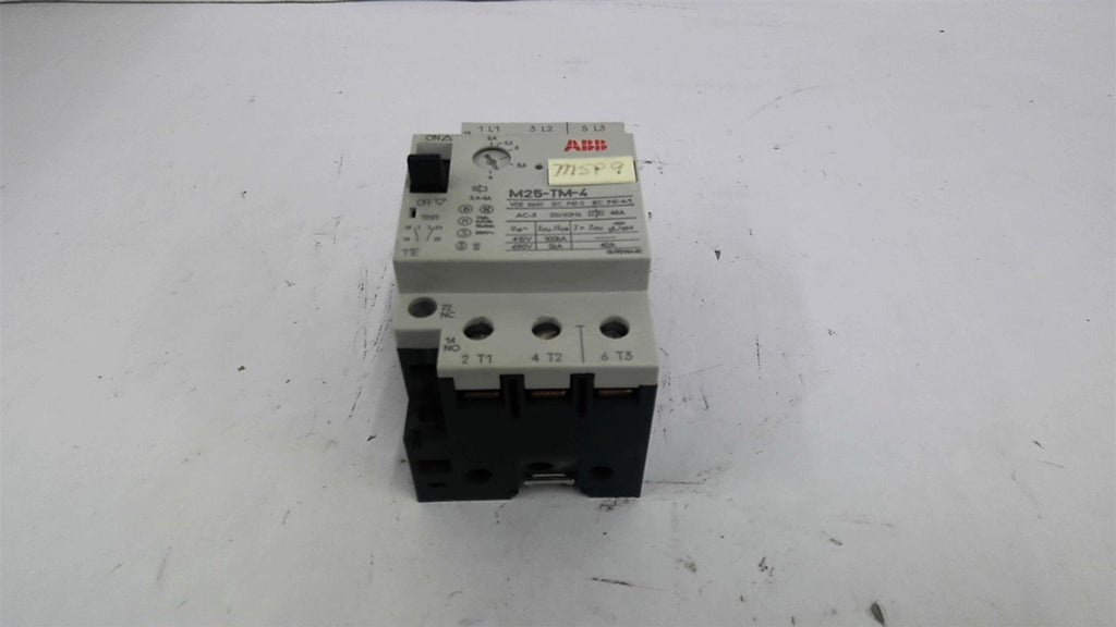 ABB M25-TM-4 Manual Motor Starter 460 Volts