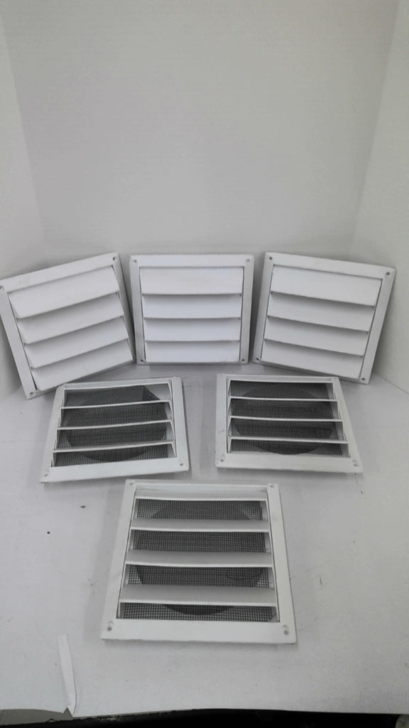 607W 7" Plastic White Air Intake Louver Vent Lot Of 6