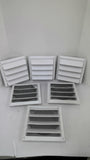 607W 7" Plastic White Air Intake Louver Vent Lot Of 6