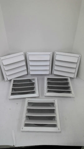 607W 7" Plastic White Air Intake Louver Vent Lot Of 6