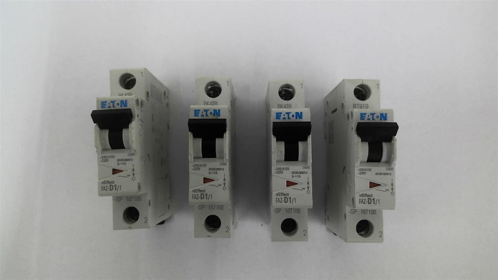 Eaton FAZ-D1/1 Circuit Breaker 1 Amp Lot Of 4