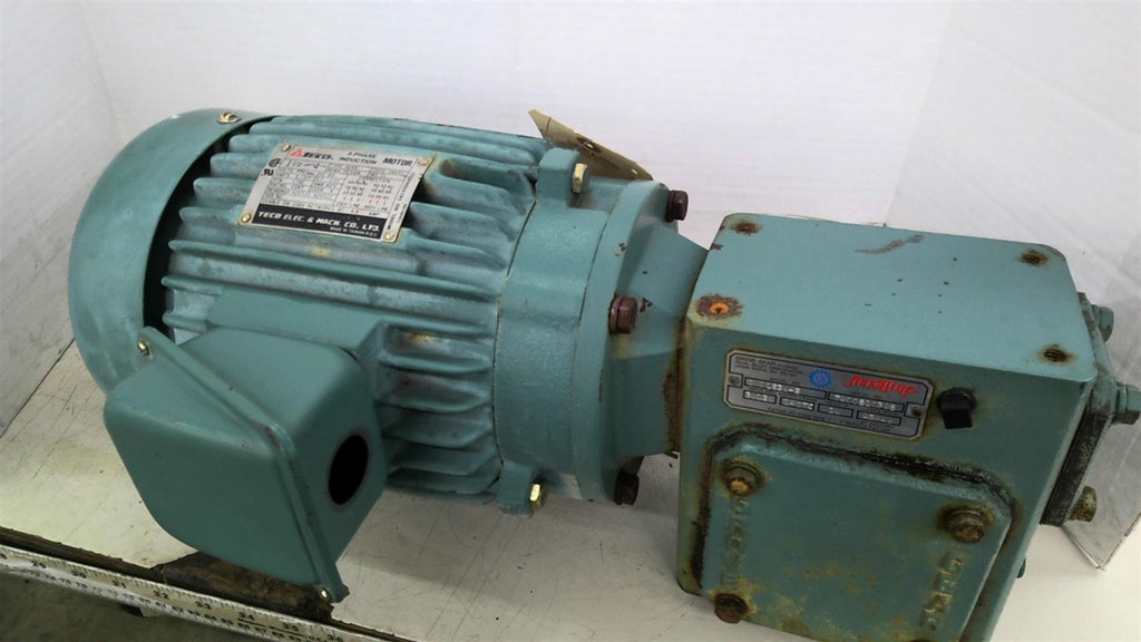 TECO FD236010001 Gear Motor 1 1/2 HP 230/460 Volts 1800 Rpm 10:1 Ratio