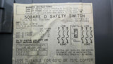 Square D H36IAWK 30 Amp Fusible Safety Switch 600 Volts 3R Enclosure