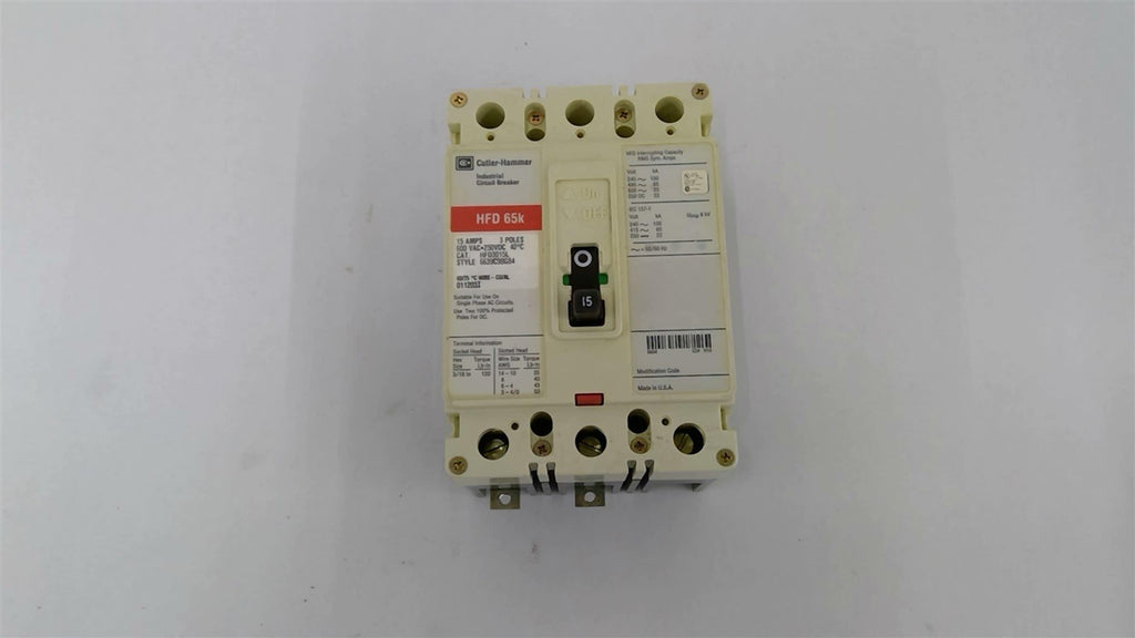 Cutler-Hammer HFD3015L 15 Amp Circuit Breaker