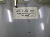 Westinghouse JHF366 600 Amp Fusible Safety Switch 600 VAC