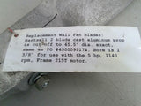 Wall Fan Blades Cast Aluminum 45.5" Diameter Missing A Bolt And Corner Broke