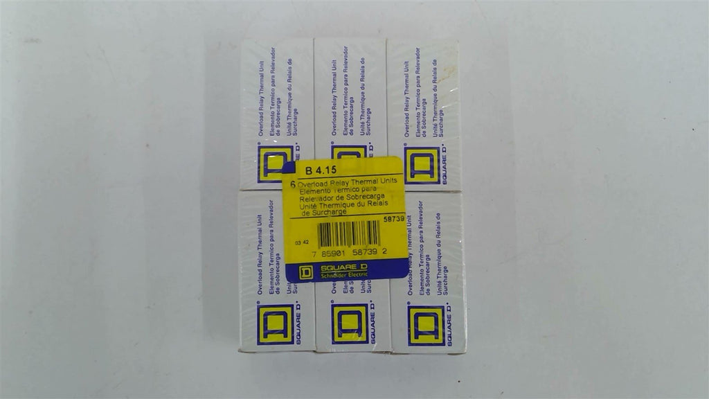 Square D B4.15 Overload Relay Thermal Pack Of 6