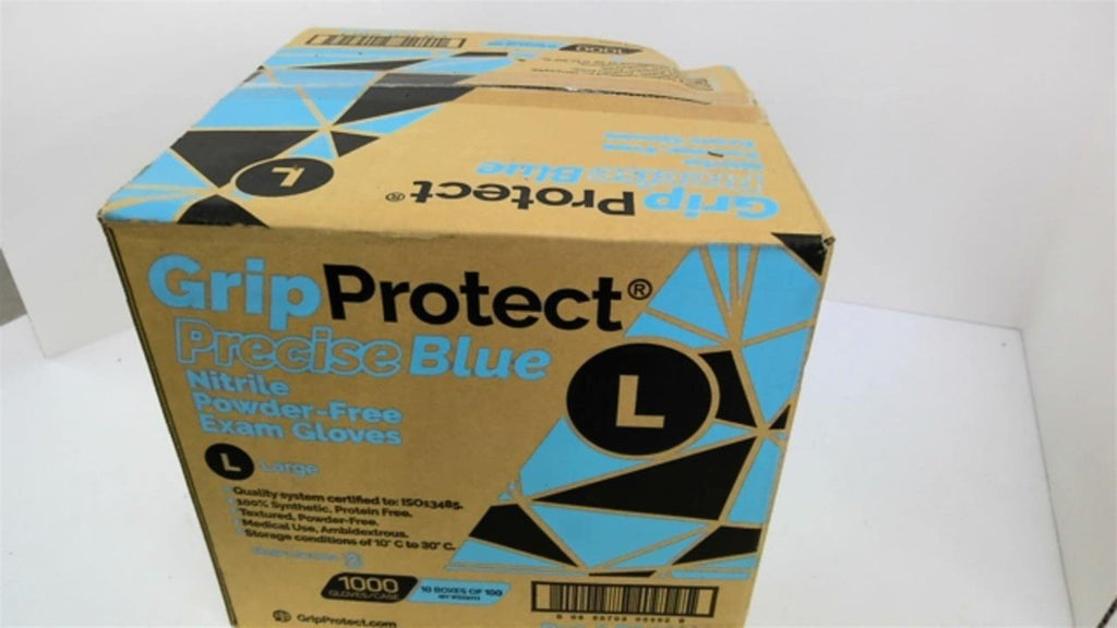 Grip Protect Precise Blue L Nitrile Powder-Free Gloves 10 boxes per case