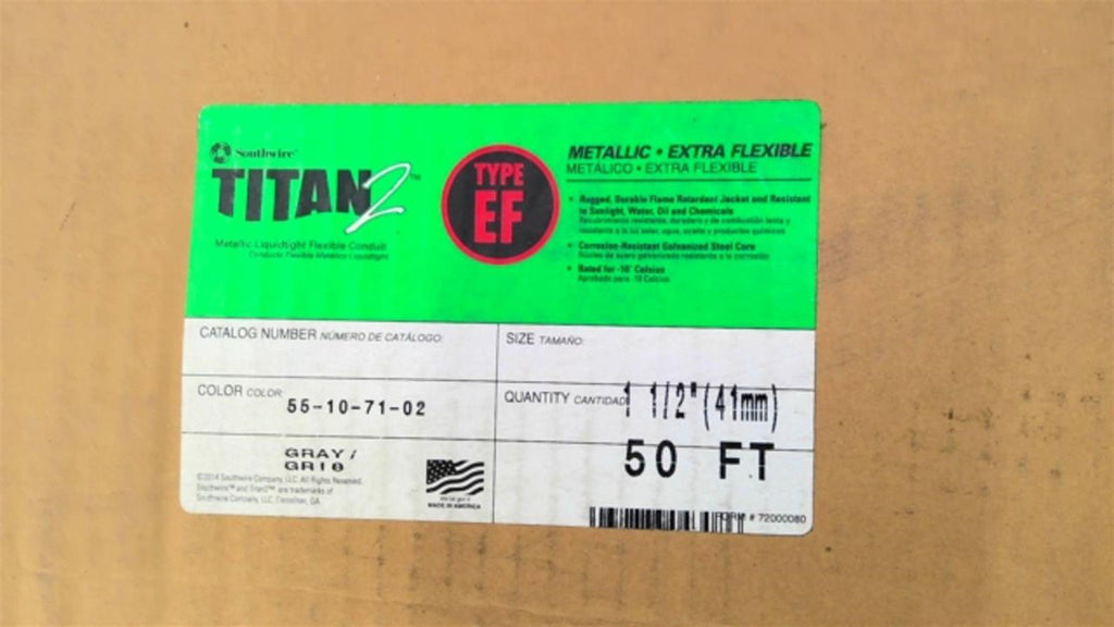 Southwire Titan 2 EF 55-10-71-02 Extra Flexible Conduit 1 1/2" 50 Ft
