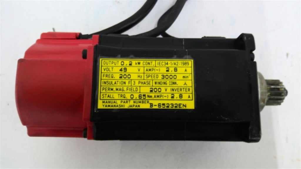 Fanuc A06B-0113-B175#0008 Servo Motor 3000 RPM 49 Volts 3PH 49V 200Hz