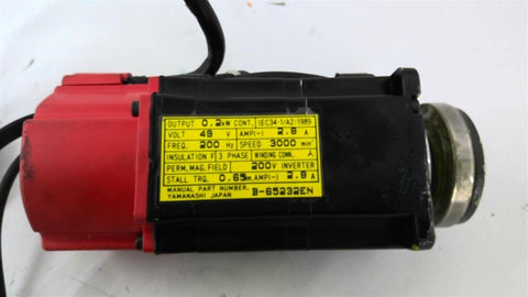 Fanuc A06B-0113-B175#0008 Servo Motor 3000 Rpm 0.2 KW 3PH 49V 200Hz