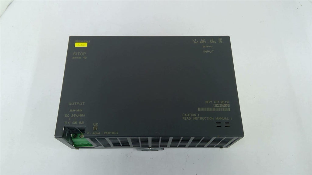 Siemens 6EP1 437-2BA10 Power Supply 24 Vdc 40 Amp